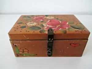 1930'S-40'S VARNISHED WOOD HAND PAINTED BOX Souvenir St. Petersburg Fla Vtg AZ26 - Picture 1 of 12