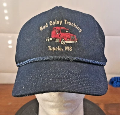 Vintage Bud Coley Trucking Tupelo MS. Denim Trucker Cap - Image 1 of 4
