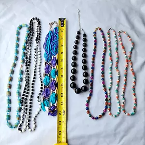Collana Perline Donna Vintage Gioielli Multicolore Gioielli Artigianato Lotto di 7 - Foto 1 di 9
