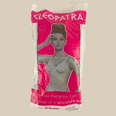Sujetador de Colección Años 60 Goddess Cleopatra Long Line Blanco Deadstock Nylon Hecho en Unión Foto 1 de 4