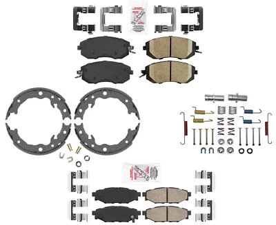 Front & Rear Disc Brake Pads Parking Brake Shoes Fits Subaru Crosstrek 2016-2017 - Image 1 of 4
