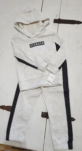 Oshkosh Boys Logo Hoodie Gray Sweatshirt Sweat Pants Outfit 4T NWT - Picture 1 of 3