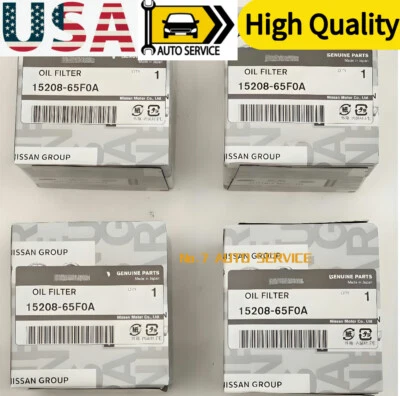 Genuine OEM NiSSAN 4 Pack 15208-65F0A Engine Oil Filter for Nissan Infiniti Foto 1 de 4