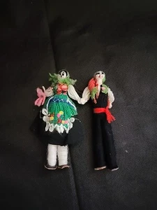 "Par tradicional de muñecas portuguesas de hilo masculino femenino Portugal adorno de 5"""  - Imagen 1 de 8