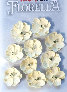 Blüten Streudeko Basteln Florella Blüten creme Maulbeerpapier Neu - Bild 1 von 1