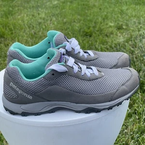 Patagonia Forerunner Shoes Womens 7 Gray Teal Athletic Trail Running Sneakers - Picture 1 of 11