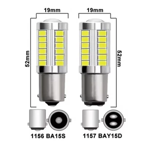 1156 1157 BA15S BAY15D P21W 33SMD LED Car Backup Reverse Rear Light Bulbs Brake - Picture 1 of 24