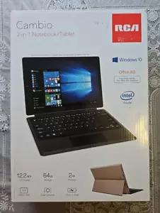 RCA Cambio 2-in-1 Notebook/Tablet 12.2 Inch 64GB Storage 2gb Memory Windows - Picture 1 of 7