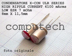 5 pezzi 1000uF 6,3V 105°C Condensatore polimerico bassa impedenza ULR serie - Bild 1 von 1