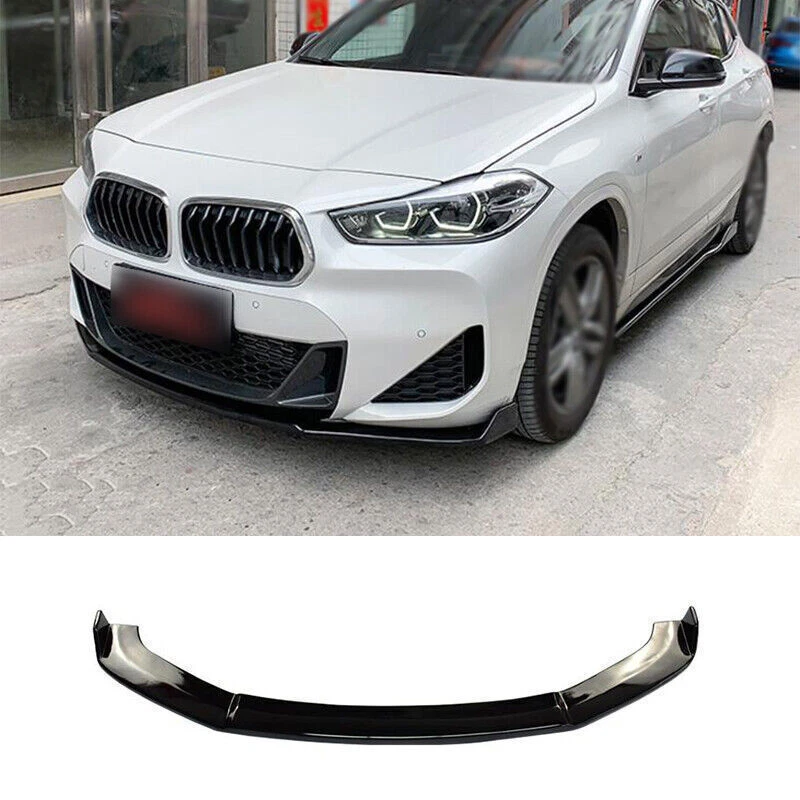 Alerón de parachoques delantero negro brillante para BMW X2 F39 2018 2019-2021 1 PIEZA Foto 1 de 4