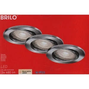 Briloner 3er LED Einbauleuchte, Ø 8,6 cm, 5 W, Chrom - Bild 1 von 1