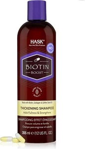 HASK Biotin Boost Shampoo, thickening for all hair types, colour safe, and crue