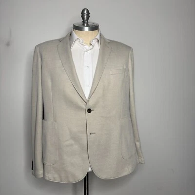 Blazer Nordstrom Para Hombre 2XL Beige Sólido Deportivo Abrigo Chaqueta Algodón Ajuste Extra Foto 1 de 4