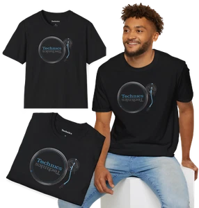 TECHNICS SL1200 Turntable T-Shirt BLACK, DJ Music Lover Gift, Retro Vinyl - Picture 1 of 6