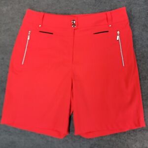 Jamie Sadock Shorts Womens 12 Orange Golf Tennis Zip Pockets