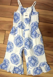 NWT Rachel Zoe for Janie & Jack White Blue Eyelet Romper Jumpsuit-18-24 mos. - Picture 1 of 8