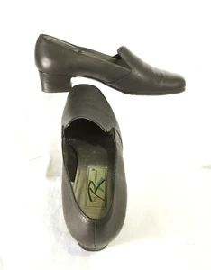 Ros Hommerson Größe 9M dunkelbraune Slipper-Pumps aus genarbtem Leder mit 1,5-Zoll-Absatz Schuhe - Bild 1 von 11