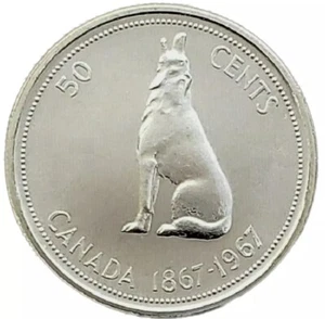 1967 Canadian Silver 50 Cents Half Dollar Coin - Bild 1 von 2