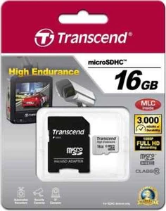 Transcend R21/W20 microSDHC High Endurance 16 GB Kit, Class 10 - Zdjęcie 1 z 1
