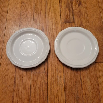 Pfaltzgraff Saucer Plates Set of 2 White Ceramic Small Dessert Dish Replacement - Image 1 of 4