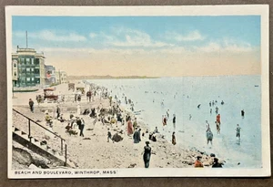 Winthrop MA View of the beach and Boulevard SHIPS FRE - Picture 1 of 2