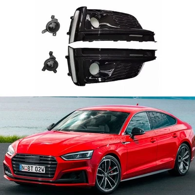 Pair Front Bumper Fog Light Lamp Cover Grilles w/ ACC For Audi S5 2017 2018 2019 - Изображение 1 из 4