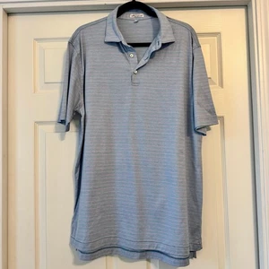 Peter Millar Poloshirt 100% Baumwolle L blau rosa gestreift - Bild 1 von 8