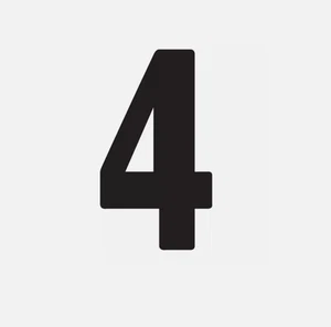 Factory Effex FX04-2574 Mini Pro Number 4in. No.4 - Black - Picture 1 of 4