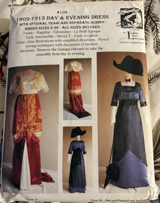 Laughing Moon Mercantile 1909-1913 Day & Evening Dress Used Cut  Pattern 2-26 - Image 1 of 4