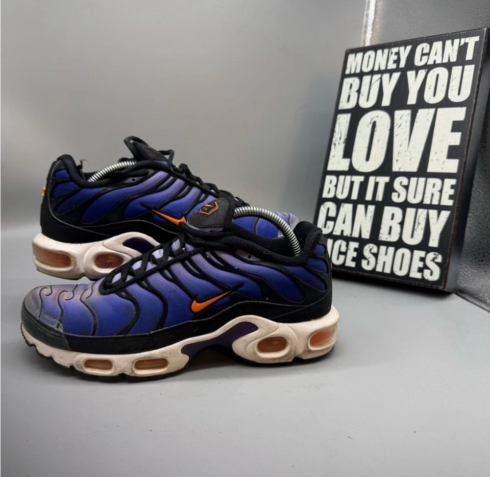 Zapato Nike Air Max Plus Og GS Negro-Voltaje Púrpura Talla 6.5Y-Mujer Talla 8 CD0609-024 Foto 1 de 4