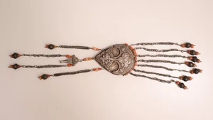 Ancien Ornement Parure Argent Corail et turquoise Asie Centrale XIXème siècle - Photo 1/12