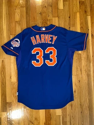 Подлинная футболка MATT HARVEY NEW YORK METS Majestic Blue Cool Base 48 Lindor AS - Изображение 1 из 4