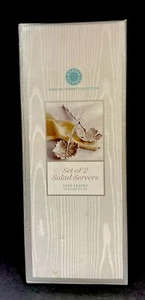 Martha Stewart Park Leaves Collection Set Of 2 Grape Leaves 15” Salad Servers - Picture 1 of 4