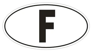 F France Country Code Oval Bumper Sticker or Helmet Sticker D954 Paris - Picture 1 of 1