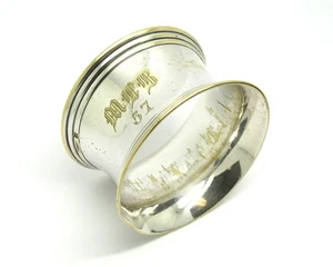 Rare Vintage Antique 1957 CHRISTOFLE Silver Plated Napkin Ring Holder "MCB" - Picture 1 of 6