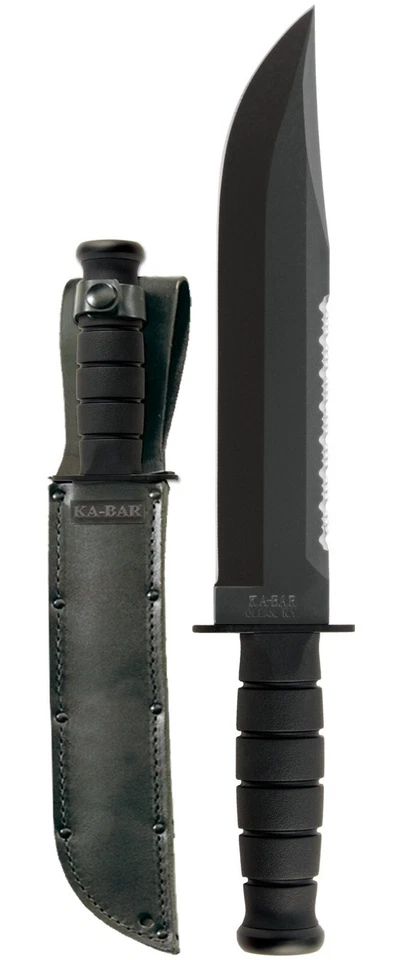 Ka-Bar Big Brother Fighting/Utility 1095 Carbon Steel Fixed Knife w/Sheath 2211 - Image 1 of 1
