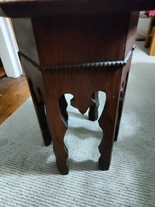 Antique Arts Crafts Table Plant Stand Mission Oak Wood Aprox 18"×16"×15" - Picture 1 of 7