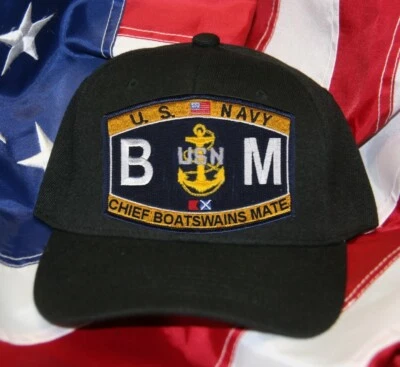 US NAVY RATING CBM CHIEF BOATSWAINS MATE NAVY HAT PATCH CAP USN VETERAN GIFT * - Image 1 of 4