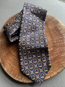 GUCCI CORBATA HOMBRE 100% SEDA HECHA EN ITALIA AZUL MARINO Y ROJO - Imagen 1 de 2