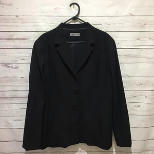 ANTHEA CRAWFORD Jacket Blazer 100% Wool Size 18 Black Pockets - Picture 1 of 8