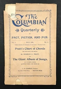 Antique 1896 piano trimestriel colombien orgue Charles Pratt livre de chansons musique RARE - Photo 1/5