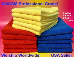 Rot Blau Gelb: Bestes Mikrofaser Reinigungstuch Handtuch 16"x16" Küche Party Auto - Bild 1 von 52