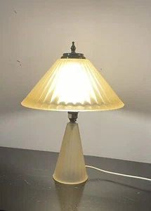 Vintage Art Deco Style Frosted Glass Table Lamp 50’s - Picture 1 of 8