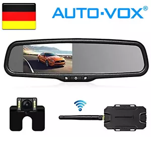 AUTO-VOX T1400W Kabellos Rückspiegel Monitor Funk Rückfahrkamera Einparkhilfe DE - Bild 1 von 9
