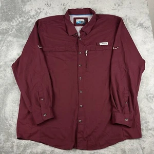 Camisa Magallanes Para Hombre 2XL Botón de Vino Mangas Largas Al aire Exterior Equipo de Pescado Nublado - Imagen 1 de 11