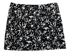 Twenty One Skirt Women’s Medium Black Off White Abstract Design EUC - Picture 1 of 2