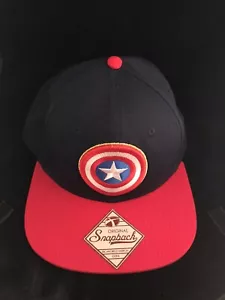 MARVEL CAPTAIN AMERICA VERSTELLBARE DRUCKKNOPFLASCHE MÜTZE KAPPE ROT BLAU - Bild 1 von 6