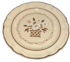 CINSA STONEWARE White Floral In A Brown Basket Dinner plate
