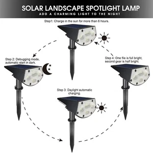 4PK LED Solar Light Spotlight Outdoor Garden Landscape Pathway Lawn Lamp - Picture 1 of 12