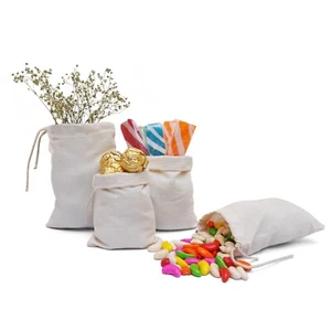 3"x4" Cotton Single Drawstring Muslin Bags (Natural color)-25 count pack - Picture 1 of 6